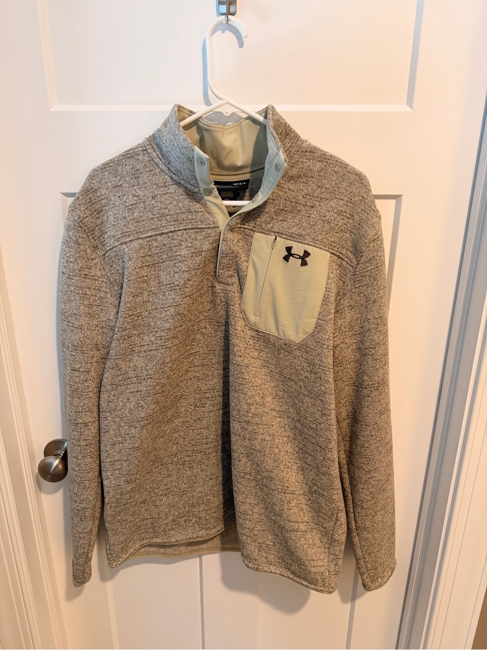 Under Armour Heathered Gray Quarter-Zip Pullover with Light Tan Chest Pocket